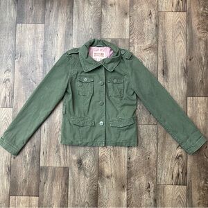 Mossimo Jacket Womens Army Green Button Cotton Utility Coat Size M